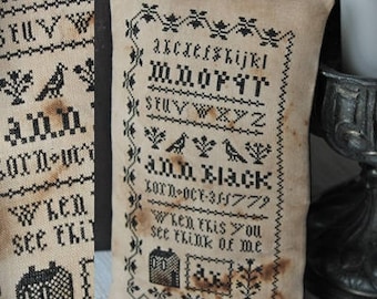 Ann Black Sampler / Primitive cross stitch pattern / PDF