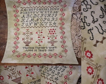 Theresa Turner Sampler / Cross stitch pattern / PDF
