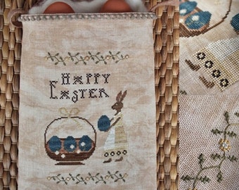 Easter Pouch / Primitive cross stitch pattern / PDF