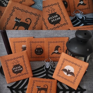 Cartes d’Halloween / Motif de point de croix primitif / PDF