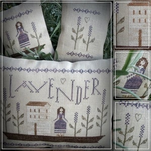 Lavender Rosie / Primitive cross stitch pattern