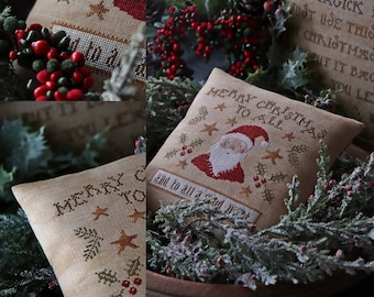 Y a todos buenas noches / patrón punto de cruz / Navidad / Papá Noel / PDF