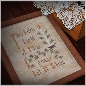 This little light of mine / Primitive cross stitch pattern