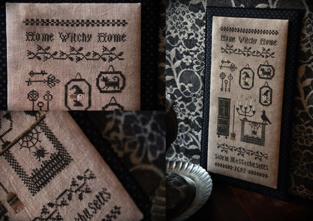 Home Witchy Home / Primitive Cross Stitch Pattern / PDF / Halloween - Etsy
