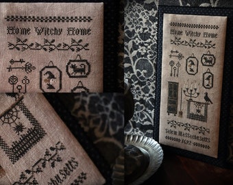 Home Witchy Home / Primitive cross stitch pattern / PDF / Halloween
