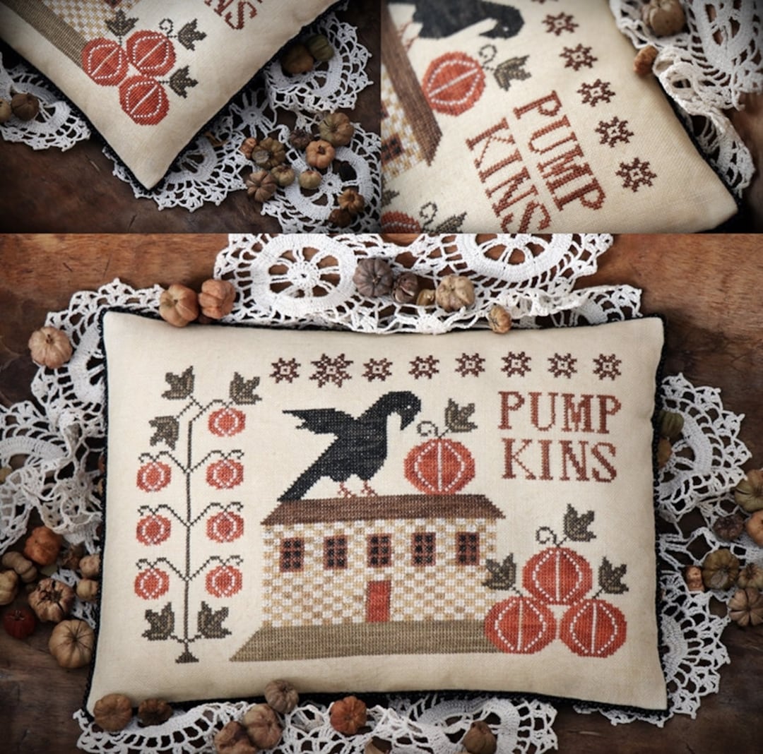 Pumpkin Harvest / Primitive Cross Stitch Pattern / PDF - Etsy