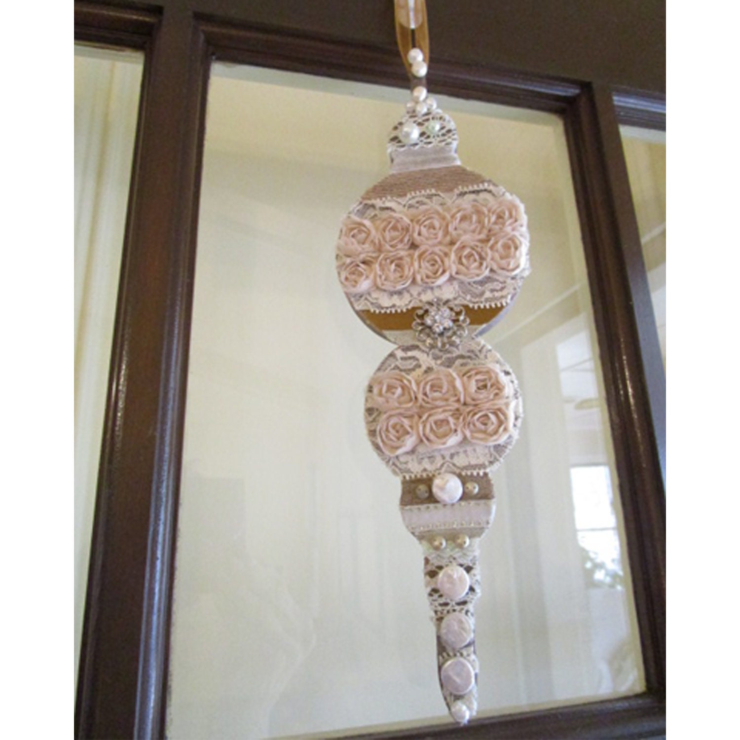 Ribbon And Lace Ornament Ribbon And Lace Art Wall Hanging