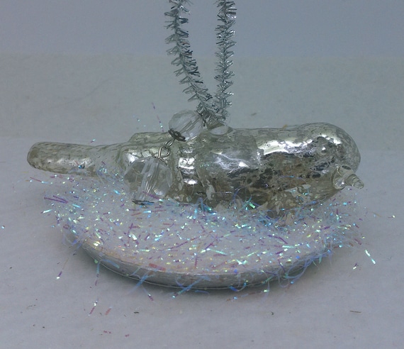 Mercury Glass Bird Ornament