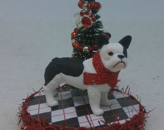 French Bull Dog Christmas Ornament