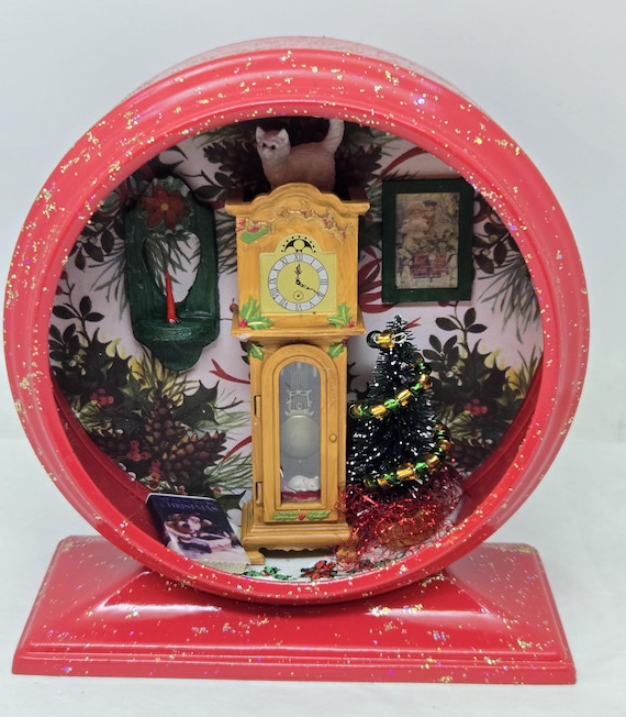 Christmas Diorama in a Curio Clock