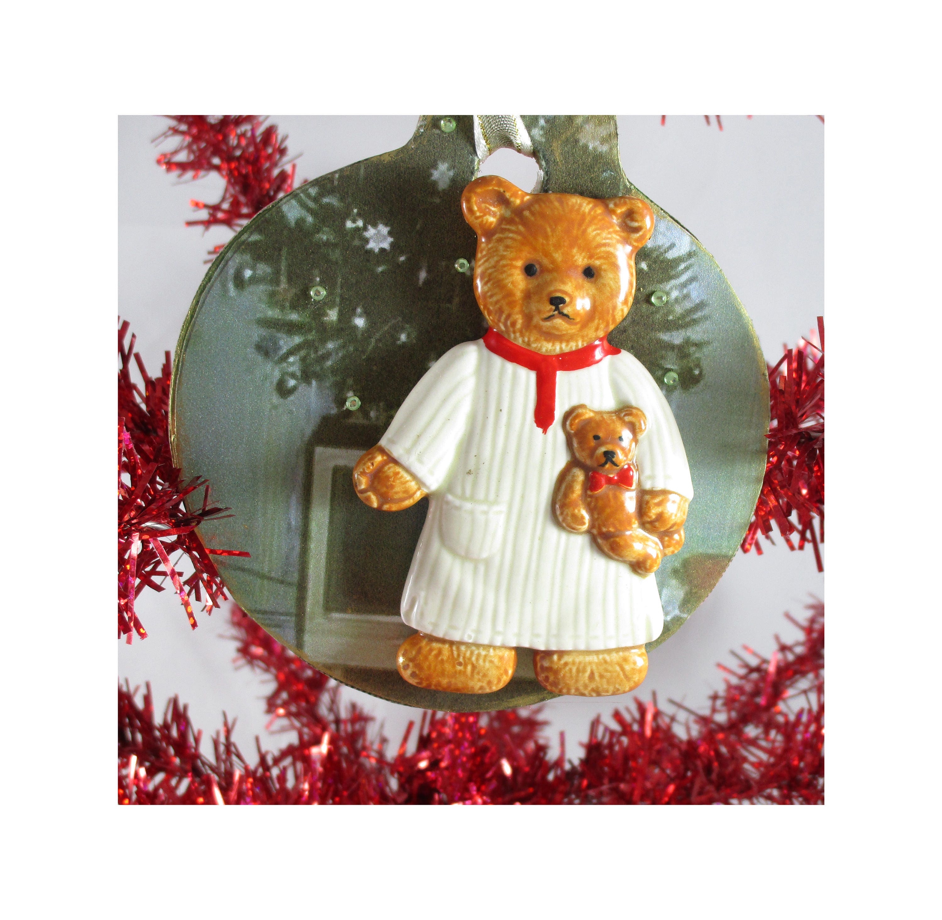 Teddy Bear Ornament; Child's Ornament; Bear Ornament; Christmas Ornament