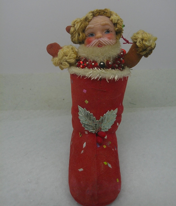 Vintage Santa in a Santa Boot