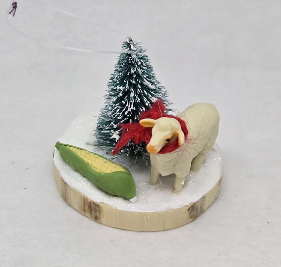 Miniature Funny Sheep Ornament