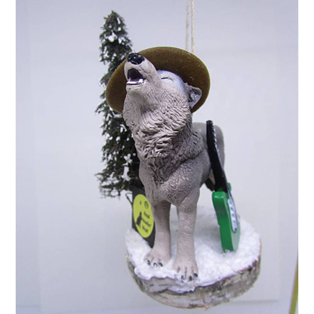 Wolf Ornament Wildlife Ornament Blues Singer Ornament Guitar