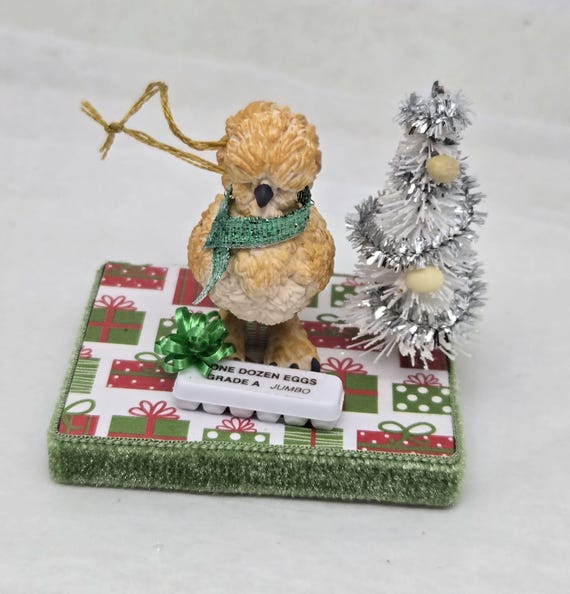 Silkie Chicken Christmas Ornament
