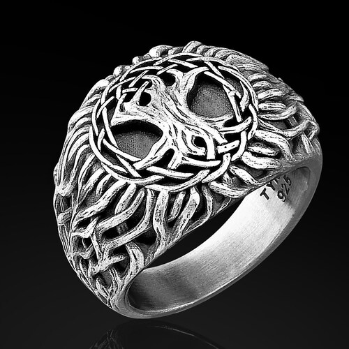 Mens Tree of Life Ring Unique Rings for Men Yggdrasil Ring Etsy