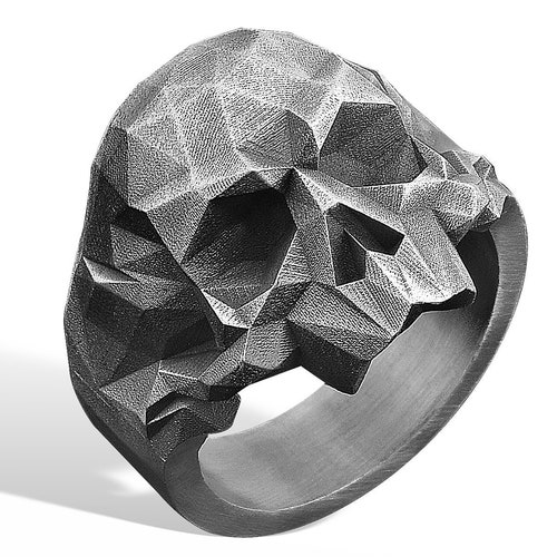 Mens Skull Ring Silver Skull Rings for Man Biker Etsy
