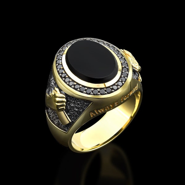 Onyx Signet Ring - Etsy