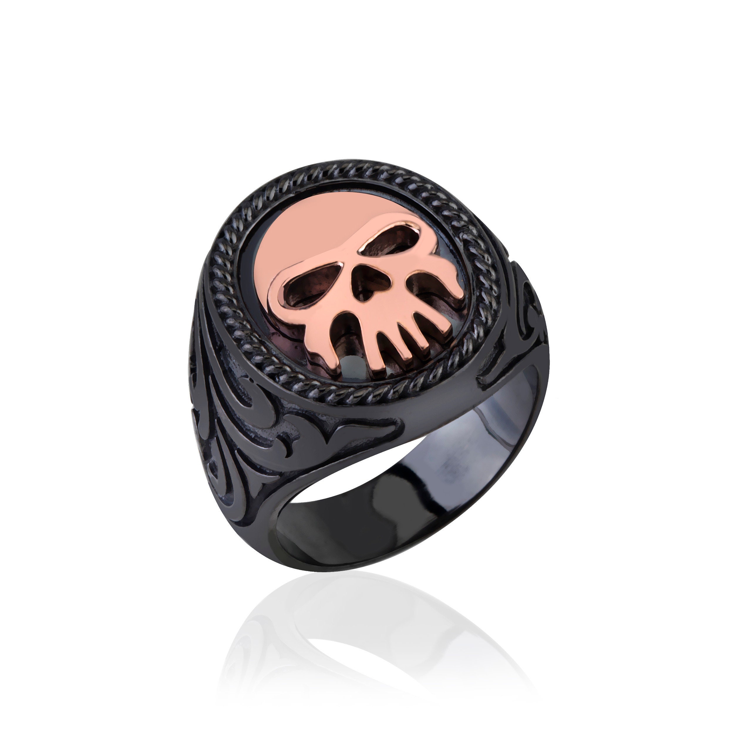 Skull Ring Black Skull Ring Mens Skull Ring Ring With Etsy