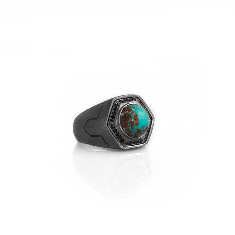 Mens Turquoise Ring Silver Rings for Men Unique Mens Etsy