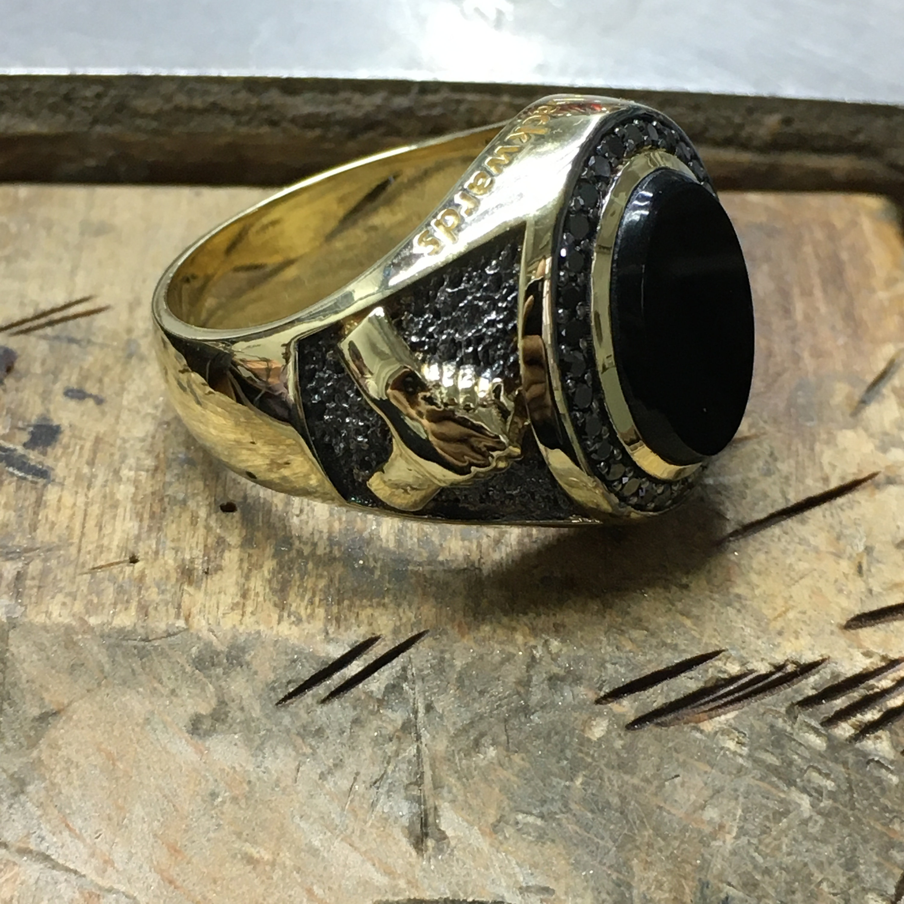 Mens Gold Plated Onyx Ring Gold Onyx Rings for Men Onyx Etsy UK
