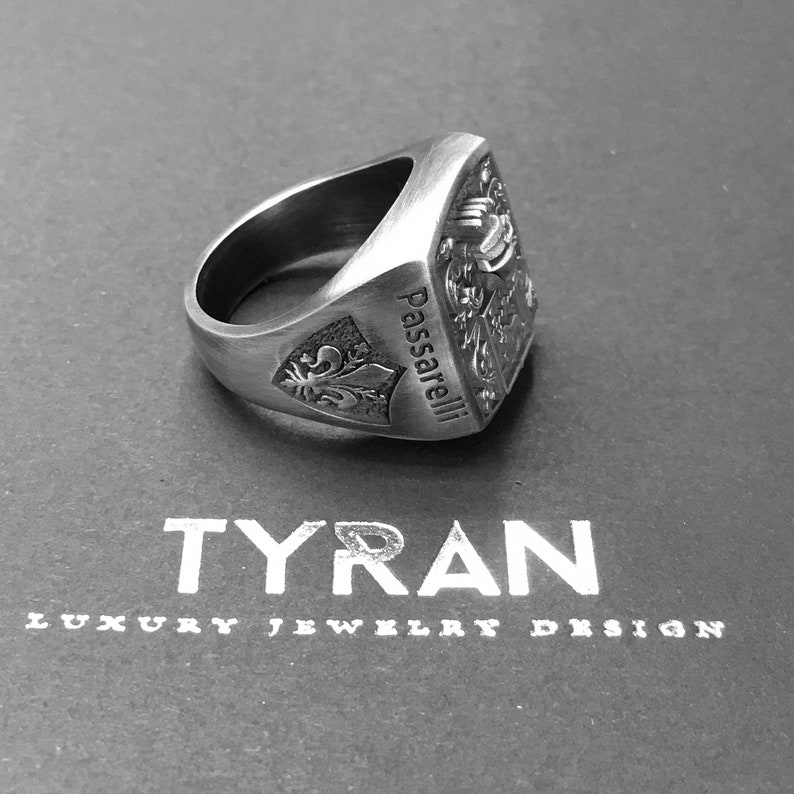 Custom Ring Coat of Arms Ring Family Crest Ring Mens Etsy
