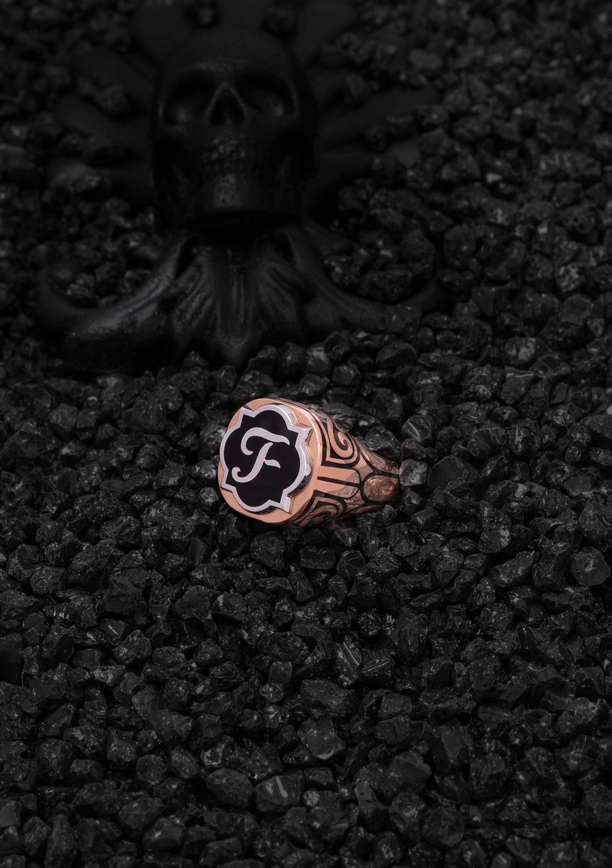 Monogram Mens Ring Unique Silver Mens Ring Mens Ring Etsy