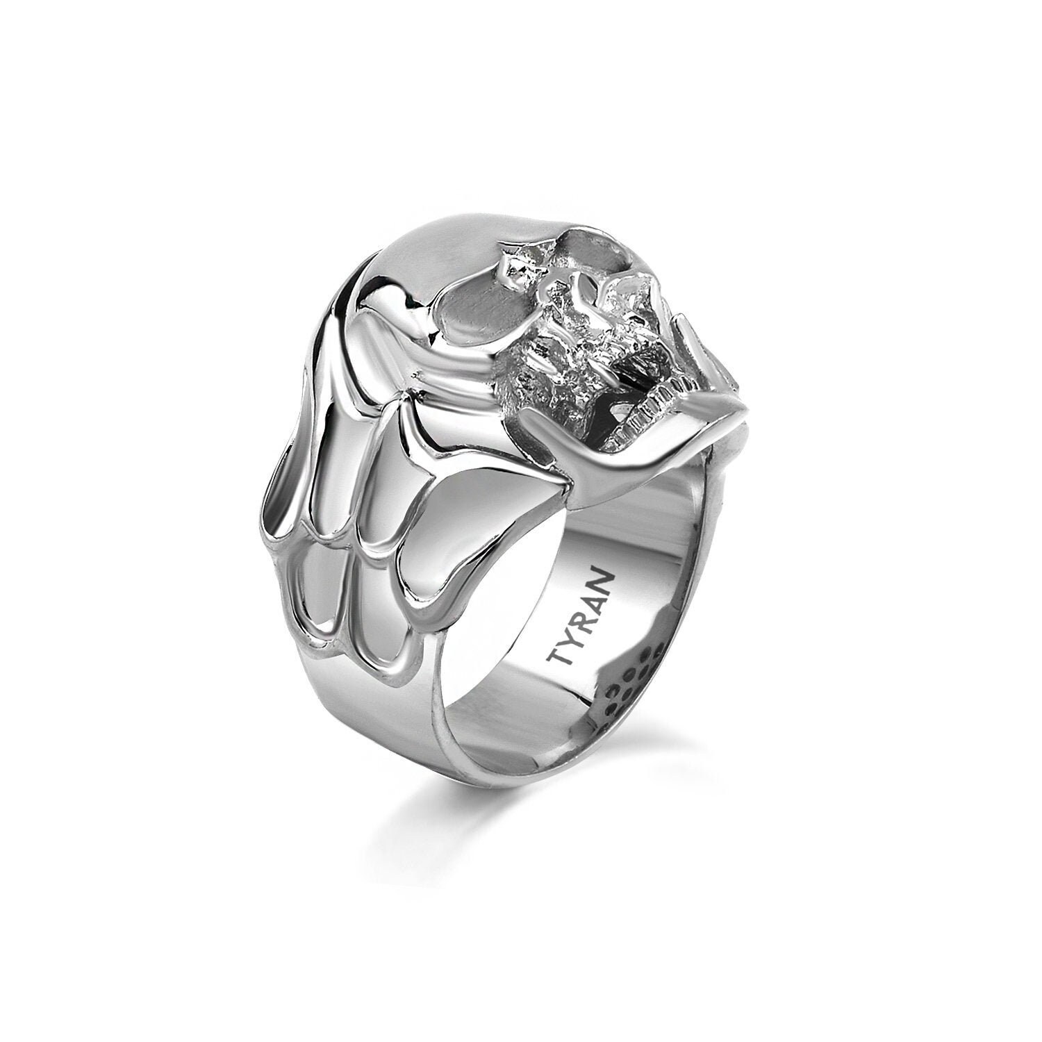 Man Skull Ring Mens Silver Biker Ring Sterling Silver Biker Etsy