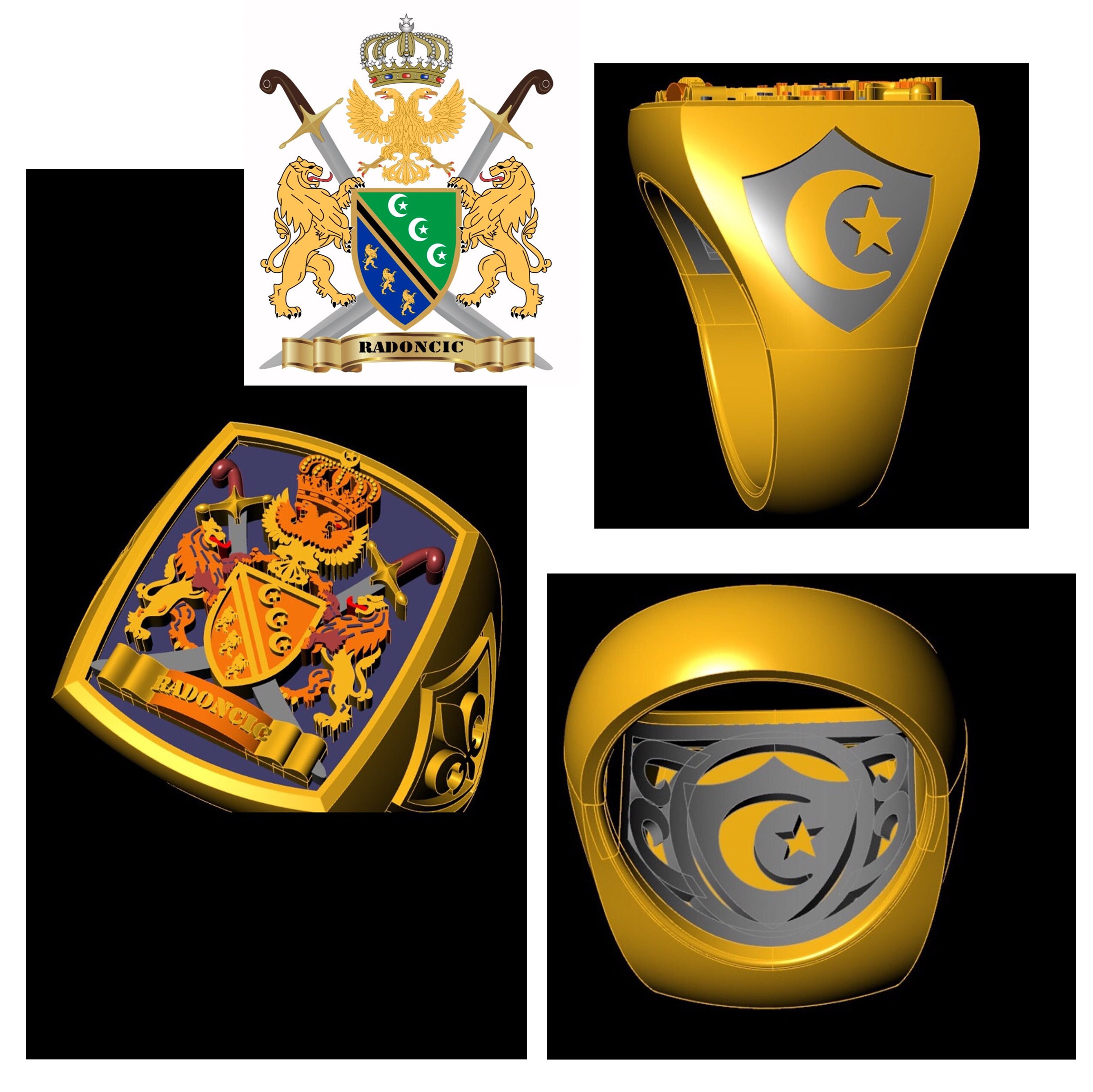 Custom Family Crest Coat of Arms Ring Personalized Etsy