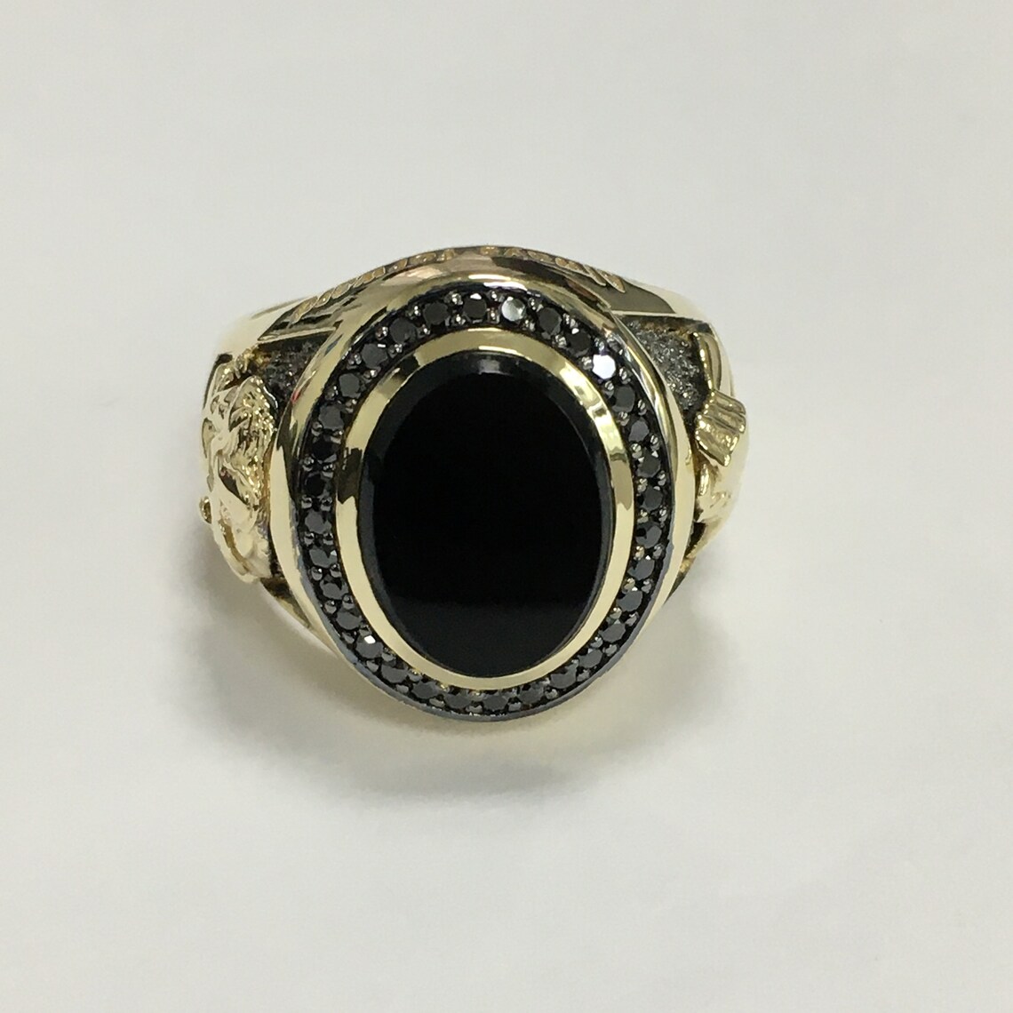 Mens Gold Onyx Ring 14k Gold Onyx Rings for Men Onyx Etsy