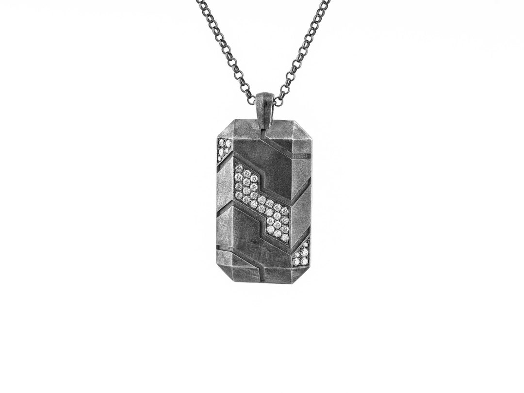 Mens Dog Tag Necklace Mens Necklace Cool Dog Tag Pendant 