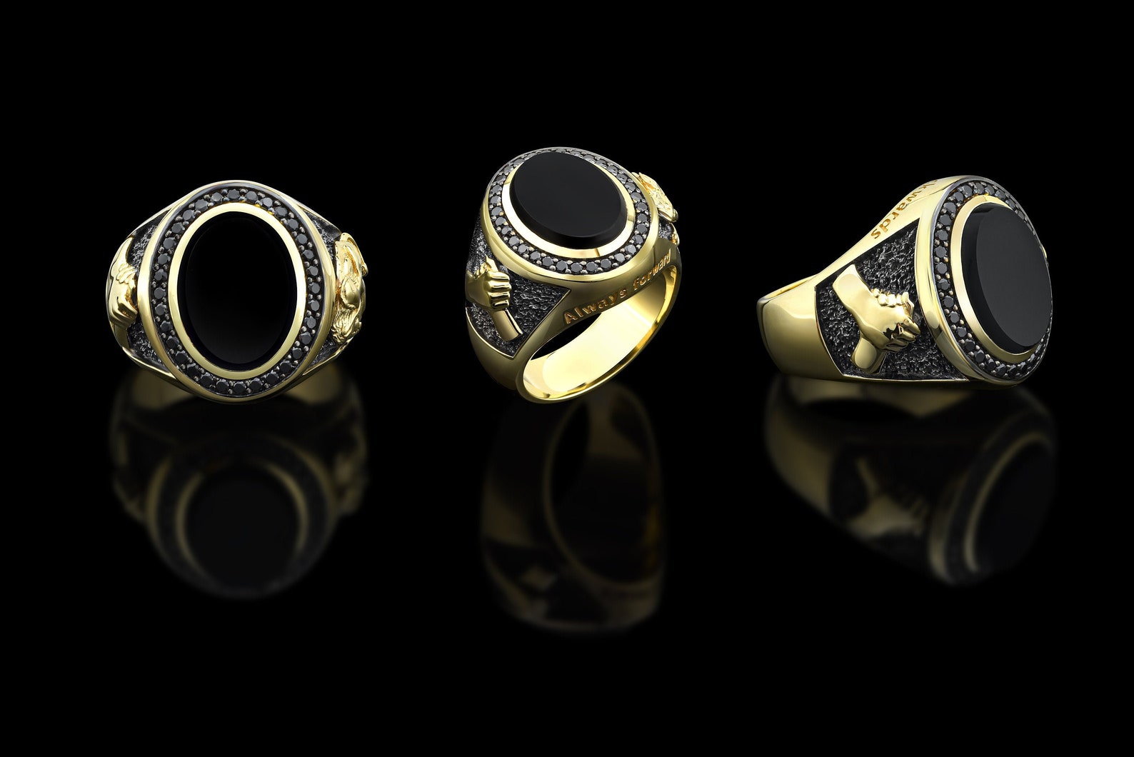 Mens Gold Onyx Ring 14k Gold Onyx Rings for Men Onyx Etsy