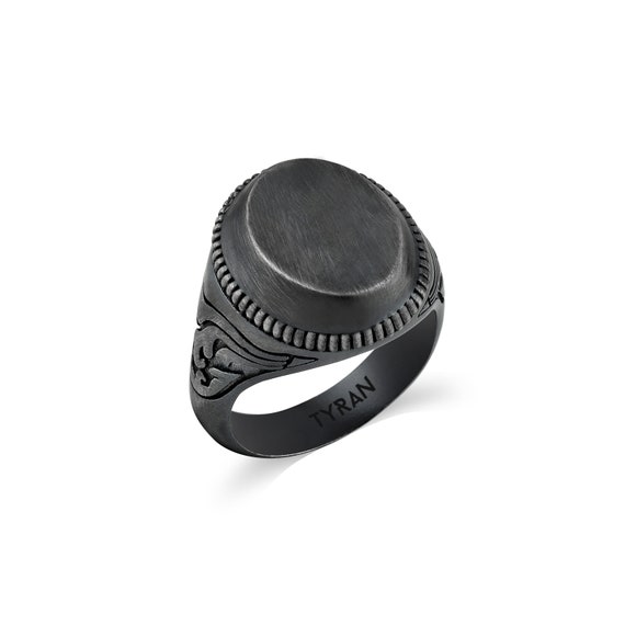 Unique Mens Signet Ring Black Oxidized Ring Antique Vintage | Etsy