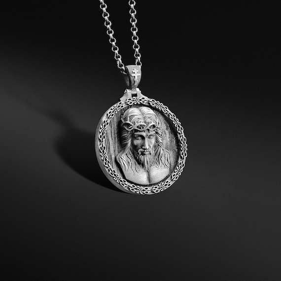 Silver Jesus Pendant Necklace Jesus 