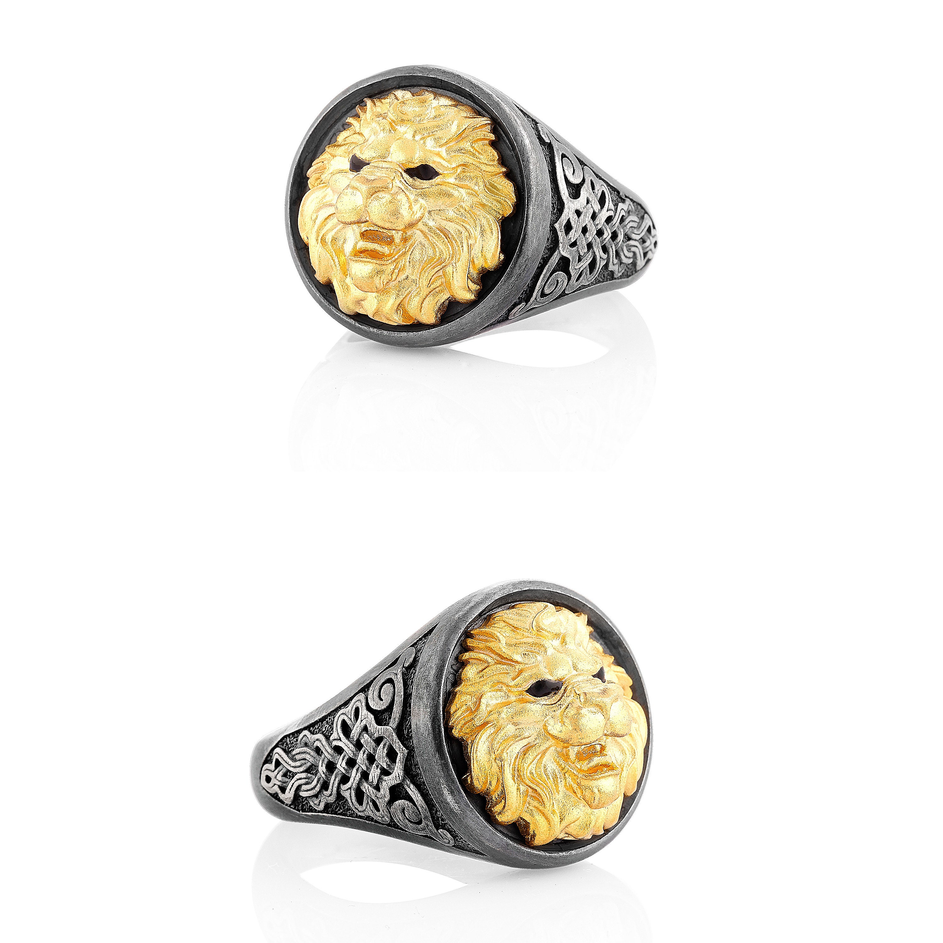 Mens Lion Ring Silver Rings For Man Lion Head Ring Etsy