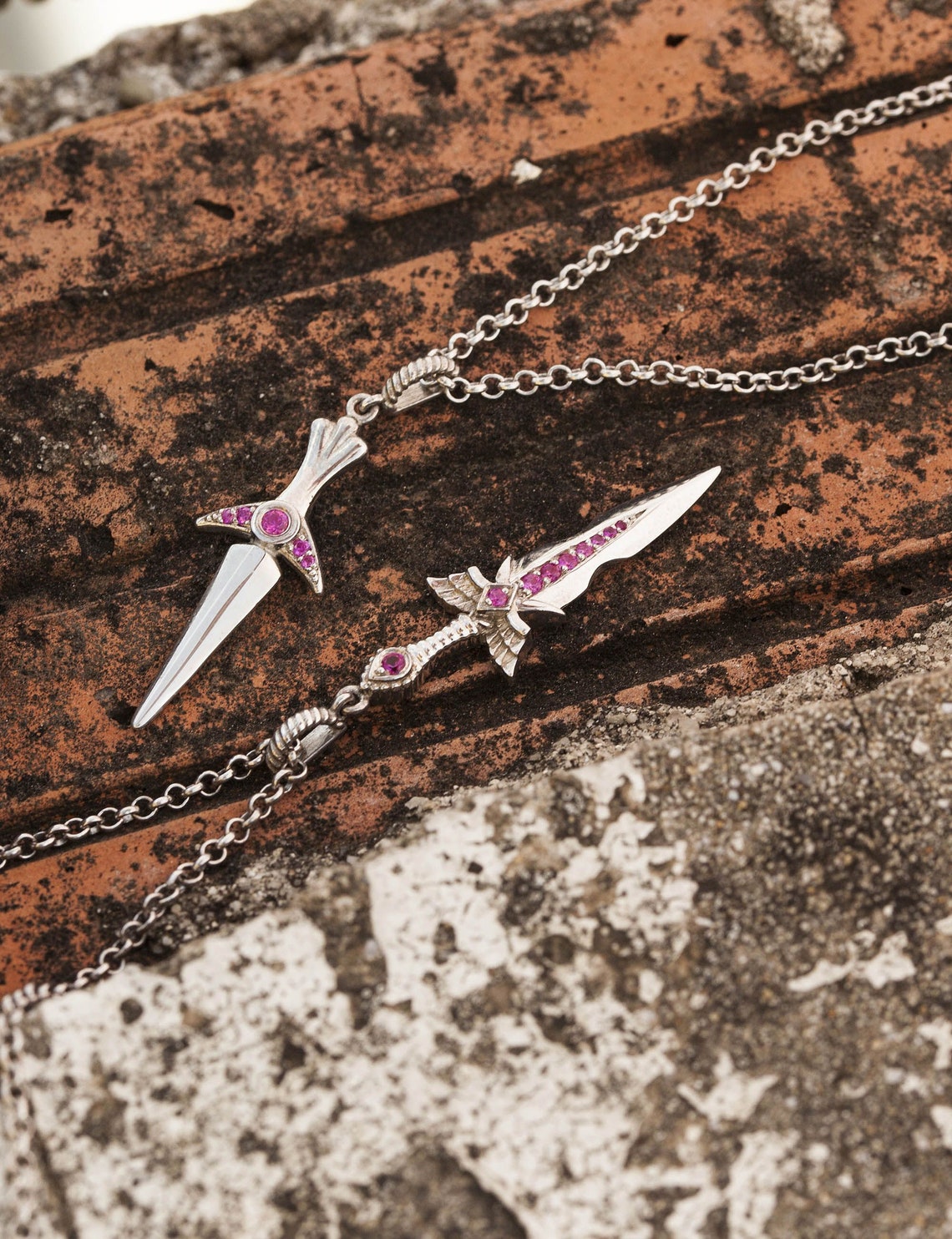 Gold Dagger Pendant Sword Necklace For Women Silver Dagger Etsy