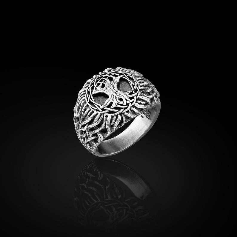 Mens Tree of Life Ring Unique Rings for Men Yggdrasil Ring - Etsy