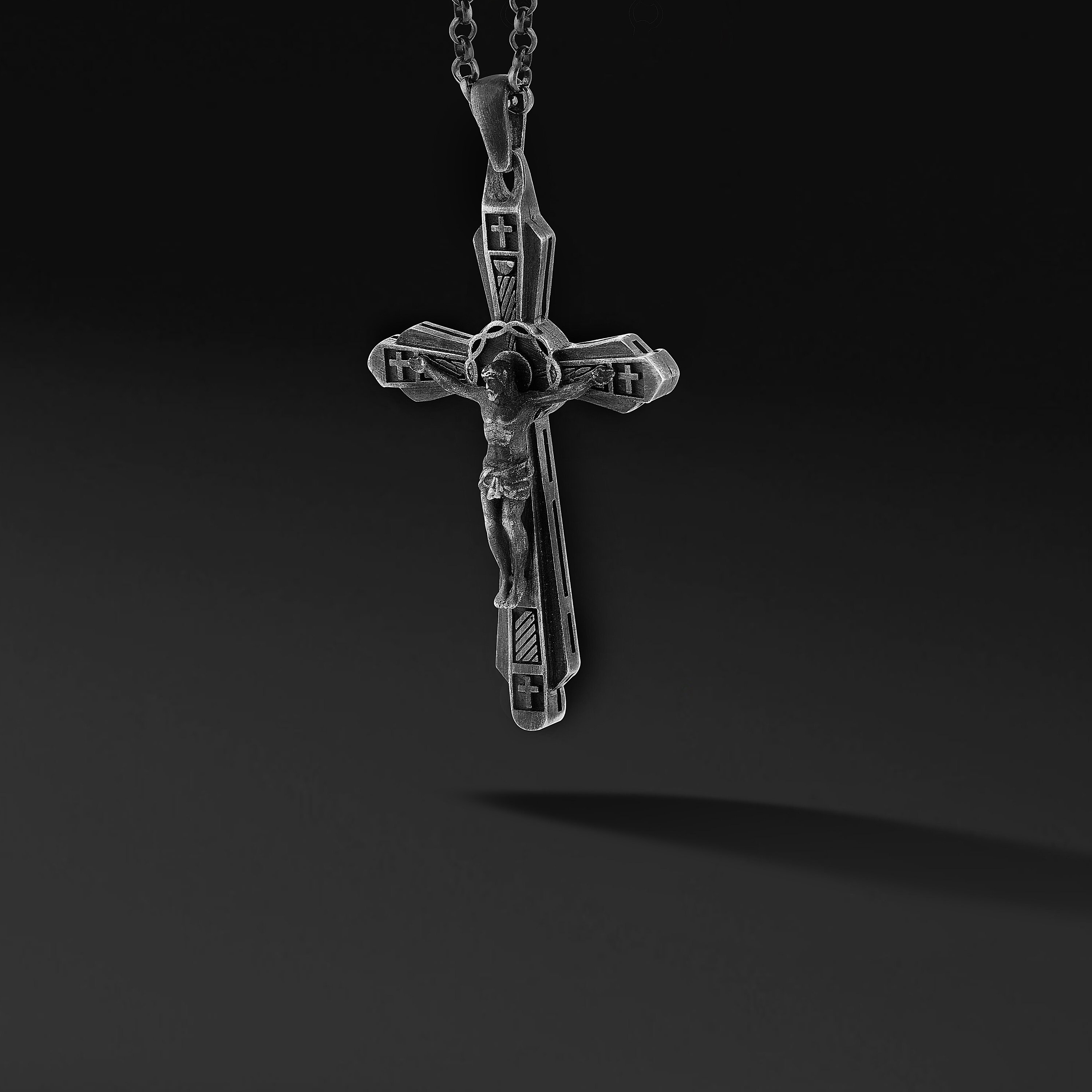 Mens Jesus Necklace Crucifix Necklace 