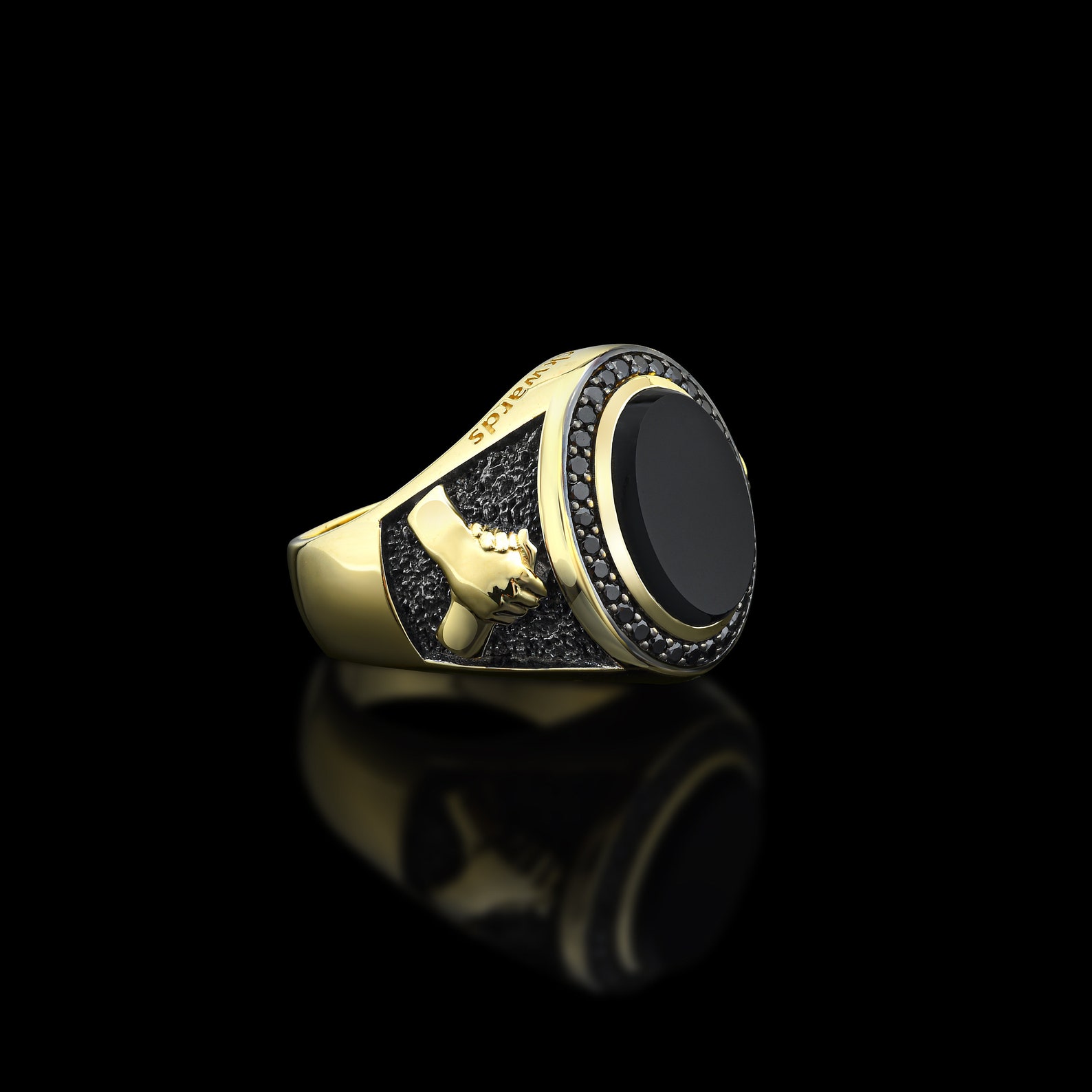 Mens Gold Onyx Ring 14k Gold Onyx Rings for Men Onyx Etsy
