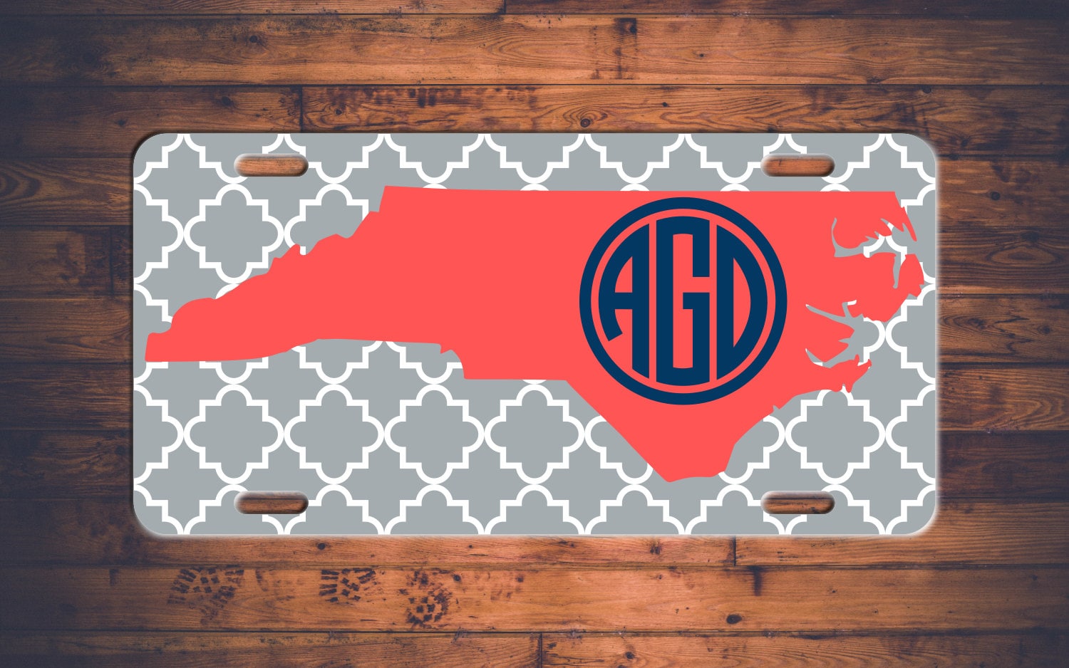 Monogram License Plate North Carolina NC Custom Car Tags Etsy