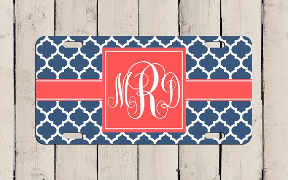 monogram license plate design