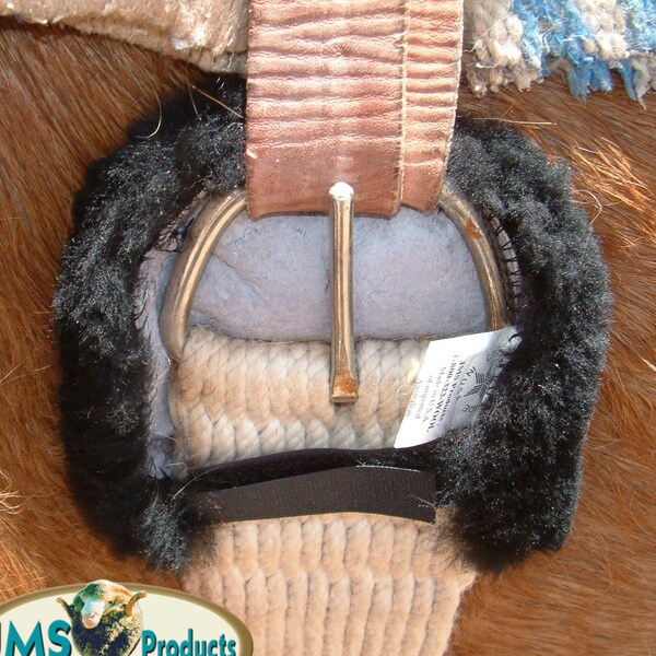One PAIR Australian Merino Sheepskin CINCH Ring Buckle or Billet Pads provide Comfort for Horse Girths. (Note: NOT for classic equine rings)