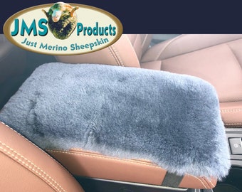Australian Merino Genuine Sheepskin Center CONSOLE Arm Rest Pad for Auto, Truck, SUV. Protects Covers Cushions. USA made. 2 sizes + 9 colors
