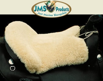 Western Saddle Seat Cushion Genuine Australian Merino Sheepskin Seat Saver for Trail & Endurance Riders made in USA by JMS