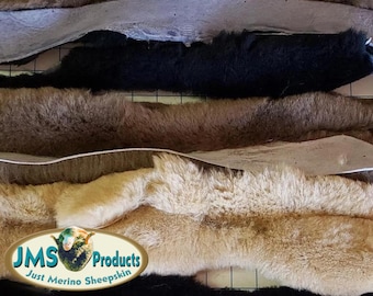 1/2 Pound Long Sheepskin Hide Strips for DIY Sewing Crafts, Art Weavings, Clothing Accents, Cat, Dog, Ferret Toys, Tug Toys