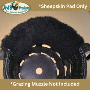 Genuine Sheepskin Grazing Muzzle PADS Comfort Best Friends Horse Nose, Chin, Cheeks, or Crown / Poll. Made in USA by JMS. All Sizes Muzzles.