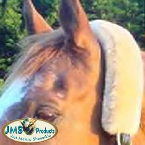 CROWN or BROWBANDS also fits Mcbb 18" slide-on Covers Tube style Sheepskin Pads Made in Arizona by JMS  of Real Australian Merino Sheepskin