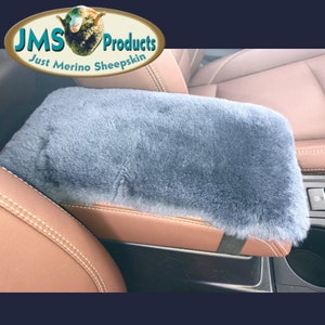 Australian Merino Genuine Sheepskin Center CONSOLE Arm Rest Pad for Auto, Truck, SUV. Protects Covers Cushions. USA made. 2 sizes + 9 colors