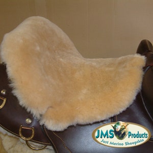 Australian Saddle Seat Cushion made in USA by JMS Just Merino Genuine Sheepskin Australian Merino Seat Saver for Australian Style Saddles