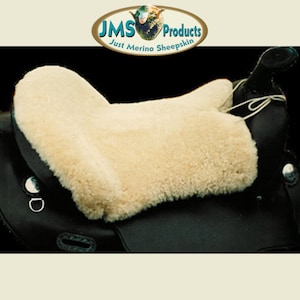 Western Saddle Seat Cushion Genuine Australian Merino Sheepskin Seat Saver for Trail & Endurance Riders made in USA by JMS